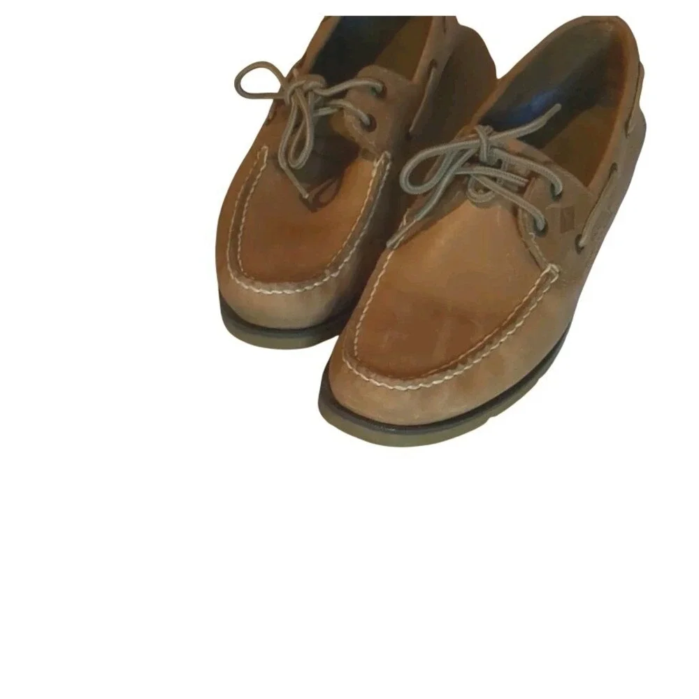 Pre-own‎ SPERRY Top Sider Tan LEATHER Boat Shoe (No Box) Size 9.5M, Men